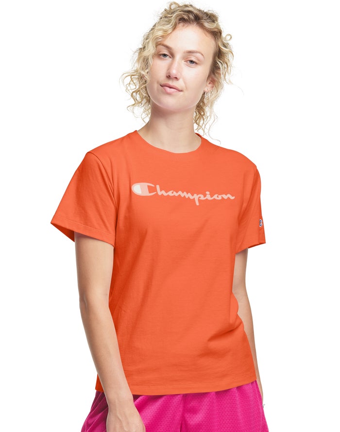 Champion Womens T-Shirt NZ - Classic Orange ( 9273-MDHVO )